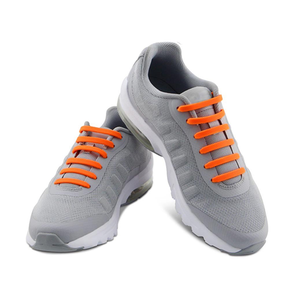 Casual Elastic Silicone No-Tie Shoelaces Orange