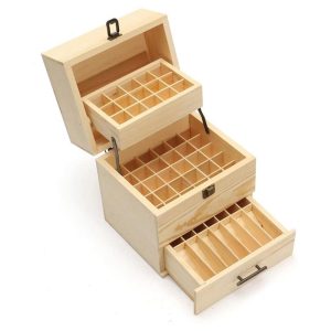 Aromatherapy Essential Oil Box Wooden 59 Slots