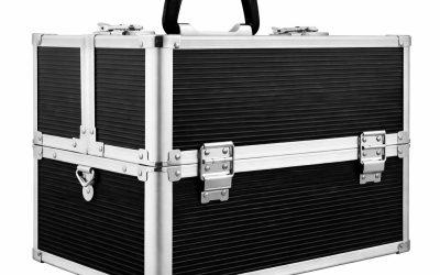Makeup Case Organiser Travel Aluminium Black