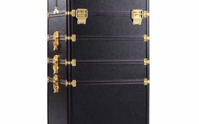 Makeup Case Organiser Trolley 7-in-1 Aluminium Black Gold