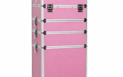 Makeup Case Organiser Trolley 7-in-1 Aluminium Pink