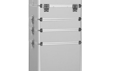 Makeup Case Organiser Trolley 7-in-1 Aluminium Silver
