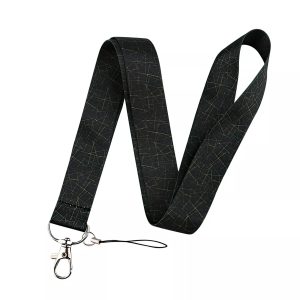 Lanyard Polyester Cruise Travel ID Black Abstract