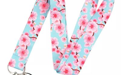 Lanyard Polyester Cruise Travel ID Cherry Blossom