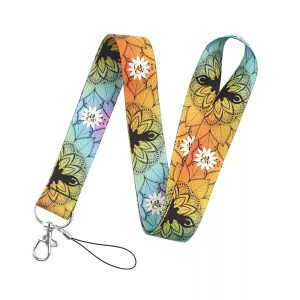 Lanyard Polyester Cruise Travel ID Mandala Orange