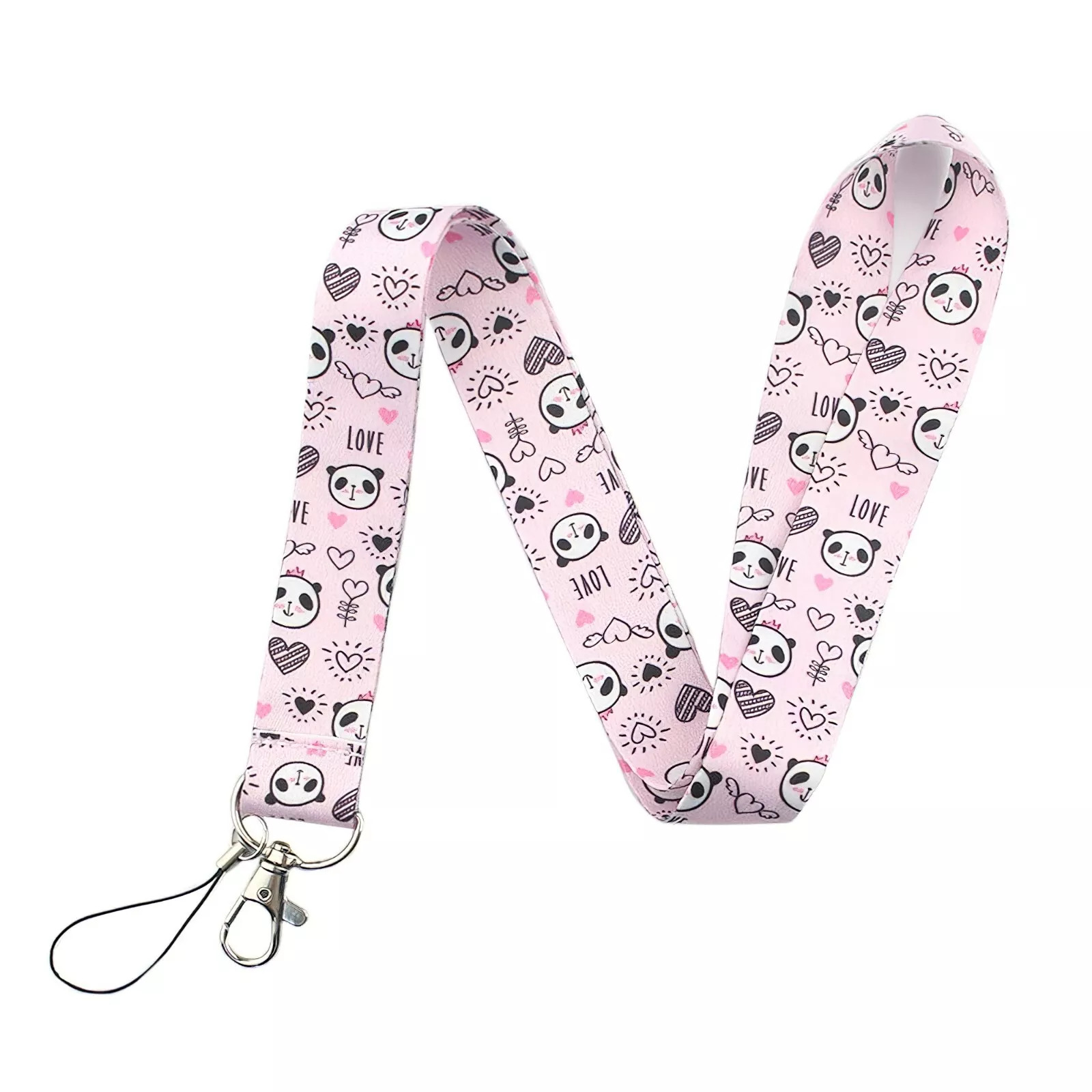 Lanyard Polyester Cruise Travel ID Panda Love